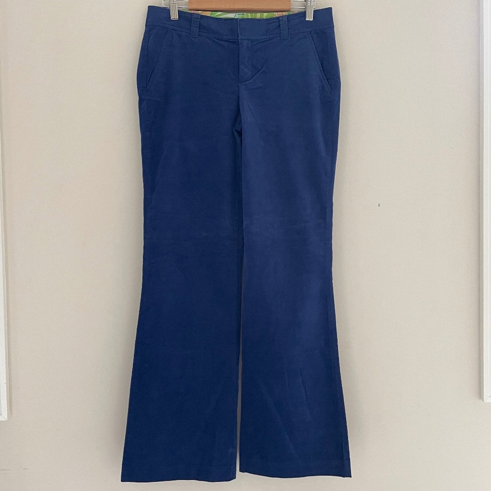 Lilly Pulitzer Pants Womans Size 6 Navy Corduroy Wide Leg Y2K Retro Festival